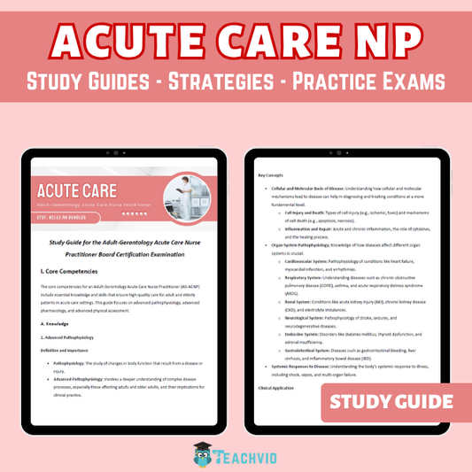 Adult-Gerontology Acute Care Nurse Practitioner Study Guide 2025-2026 + Practice Exam 200 Questions - PDF